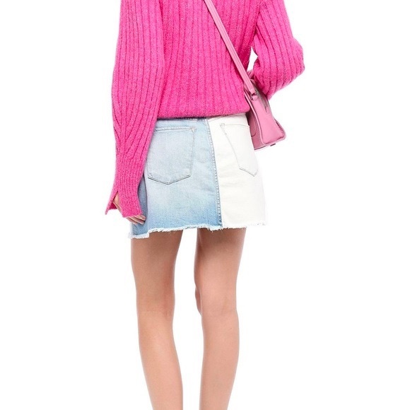 A+O Two Tone Asymmetrical Denim Skirt gently worn - Picture 2 of 8